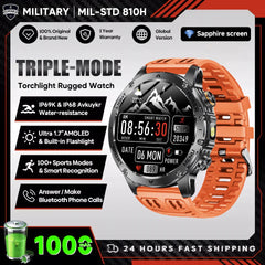 New Men Military Outdoor 1000mAh Battery Smart Watch GPS NFC Watches 3ATM Waterproof Swim 1.7-inch HD Bluetooth Call Smartwatch