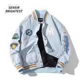 American Street Bomber Jacket Men's Autumn and Autumn Couples Embroidered