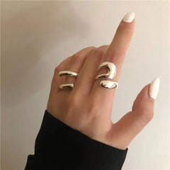 925 Sterling Silver Rings Party Jewelry Vintage Charm Double Layer