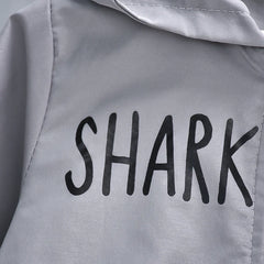Boys' Coat Children's Cartoon Shark Jacket Boys' Hooded Long Sleeve Clothing