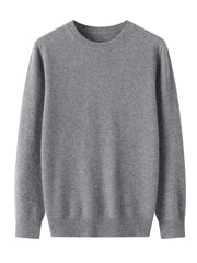 Autumn Winter 100% Merino Wool Sweater Men Cashmere Pullover O-neck Long-sleeve