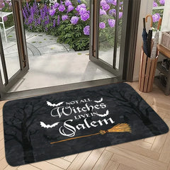 NOT All Witches Live in Salem Halloween Entrance Doormat Decor Kitchen Hallway