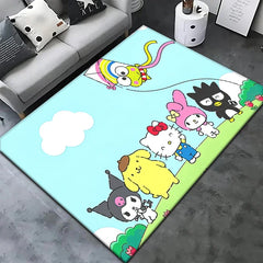Kuromi Sanrio Lovely Carpet Rug for Living Room Bedroom Decoration Picnic Camp