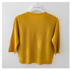 Fashion Women Solid Knitted Sweaters Coats Spring Summer Half Sleeve V-neck