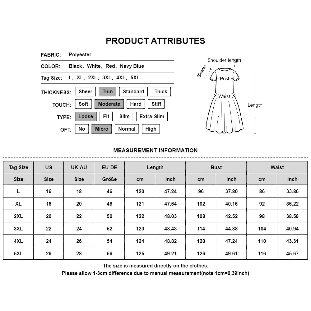 Plus Size Dress Woman Summer Short Sleeve Oversized Long Dress Loose Female