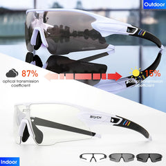 Cycling Glasses Red Photochromic Cycling Sunglasses Outdoor Bike Eyewear