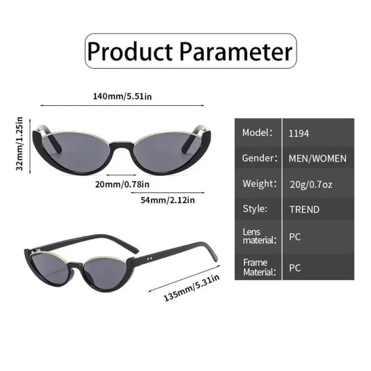 Half frame cat eye sunglasses fashion style colorful women's sunglasses Uv400 cat glasses