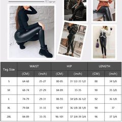 High Waist Faux Leather Leggings Women Thick Non See-through PU Leggings