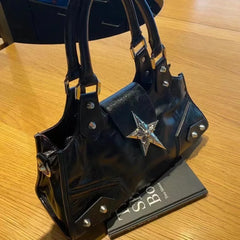 Y2K Korean Gothic Star Girl Black Bag Aesthetic Vintage Fairy Grunge Punk Goth Purse