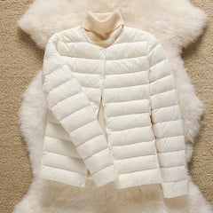 9 Color Women Puffer Jackets 90% Ultra Light Duck Down Women Matt Fabric
