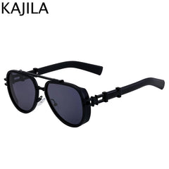 Sunglasses Men Brand Oval Metal Frame Steampunk Sunglasses