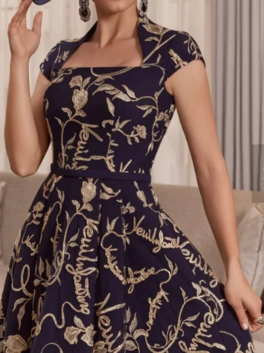 Vintage Floral Women Dress Plus Size A-Line Pleated Sleeveless Elegant Slim