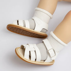 KIDSUN Baby Shoes Infant Sandals Leather Rubber Flat Non-slip Soft-Sole Toddler Girl