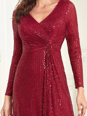 Homecoming Dresses: V-Neck Evening Dresses Wedding Party Sequins For Women