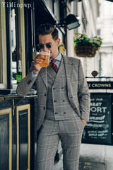Beach Wedding Outfit Men: 3 Piece Italian Men Suits Business Office Formal Suit