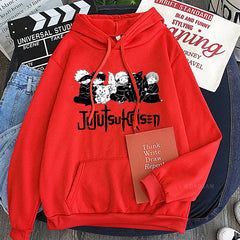 Anime Jujutsu Kaisen Hoodie Kawaii Gojo Satoru Graphic Hoodie Autumn Winter Plus Size
