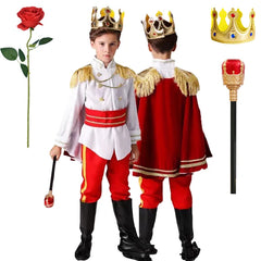2026 Halloween Carnival Kids Cosplay King Costume Fairy Prince Children Stage Performance Masquerade Festival Boys Clothing Set