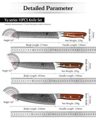 1-10 PCS Kitchen Knife 67 Layers Damascus Steel Chef Slicing Utility Paring Knife
