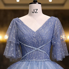 Homecoming Dresses: Bling Evening Dress for Women V-neck Party Prom Gown