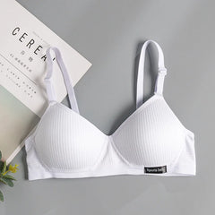 Women Underwear Cotton Bra Seamless Gathered Push Up Comfortable Soft