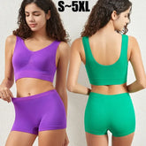 Seamless Bra Set Women Low Waist Underwear Female Tanks Bra Top