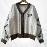 Autumn Women Trend Loose Fitting Floral Embroidered Knitted