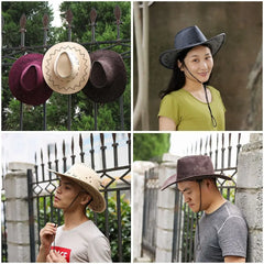 Women Men Cowboy Hat Western Suede Cowgirl Hats Fashion West Fancy Dress Party