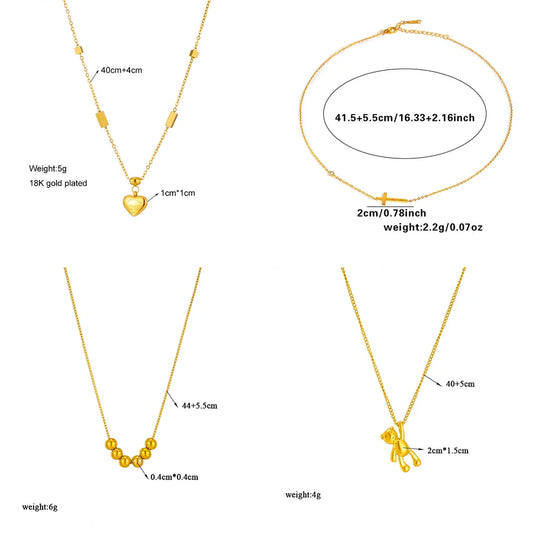 DIEYURO 316L Stainless Steel Simple Heart Love Circular Tassel Necklace Lady Trend Fashion Clavicle Chain Jewelry Glamorous Gift