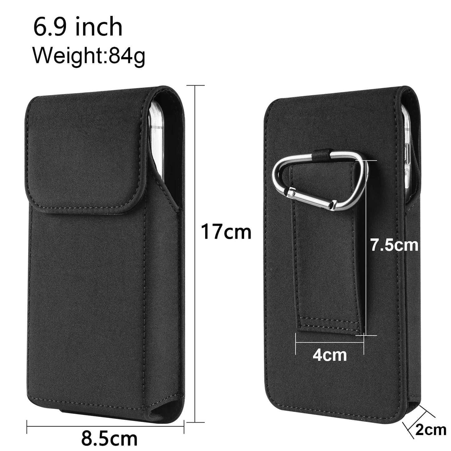Nylon Belt Clip Phone Case Man Waist Bag For iPhone 17 16 15 14 13 Pro Max Samsung S25 S24 S23 S22 S21 Plus Redmi Holster Cover