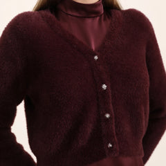 Autumn and Winter Women Mohair Cardigan Customized