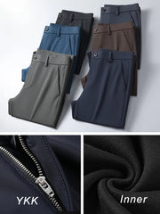 Autumn Men's Pants Stretched Nylon Slim Fit Chinos Male Business Casual Work Straight Long Slacks Male Suit Trousers