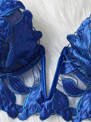 Underwear For Women Steel Ring Push Up Bra Bielizna Tulle Embroidery Lingerie