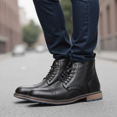 Ankle boots men 2024 fashion comfortable brand leather boots for men