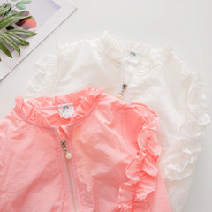 Children Long Sleeve Outwear Embroidery Flower Baseball Jacket For Baby Kids Girls