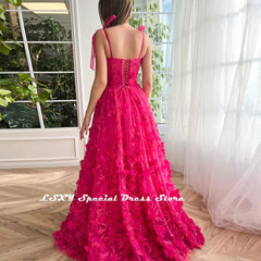 Evening Dresses: Prom Dresses Lace Up High Split Backless Lace Appliques