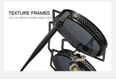 OEC CPO Steampunk Round Sunglasses Women Men 2023 Metal Mesh Personality Sun Glasses Female Eyewear Goggle UV400 Shades Oculos