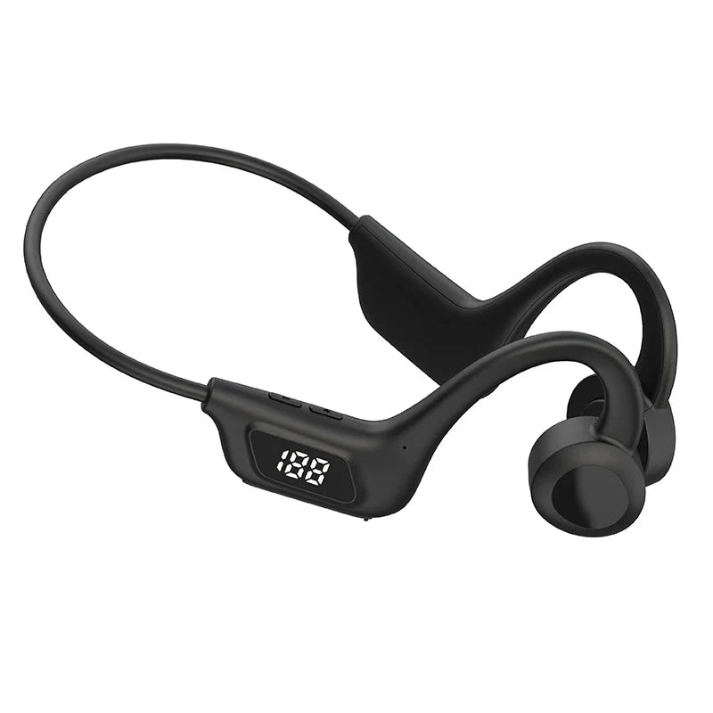JS7 Bone Conduction Headphones Tf Card Digital Display Fone Headset Hands-free Call Auriculares Sports Open-ear Earphone