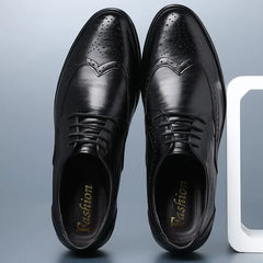 Handcrafted Mens Oxford Shoes Genuine Calfskin Leather Brogue Dress Shoes