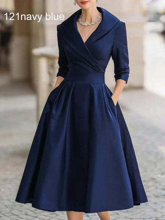 Women's Short-Sleeved Chiffon Evening Dress, Female Party Dress, Monochromatic, Bohemian, Long, Elegant, New, 2022