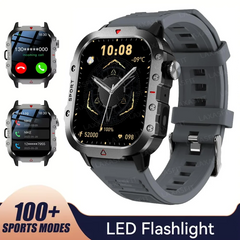 KESHUYOU Outdoor Sports Smart Watch 2.01 inch HD Screen LED Flashlight Bluetooth Talking Smart Watch for Men Women Holiday Gifts