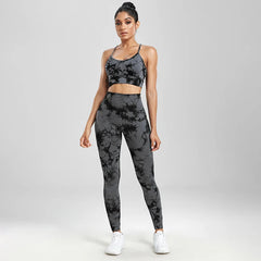Yoga Sets Printing 1/2/3 PCS Gym Set For Women Seamless Leggings Bra Shorts