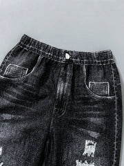 Boys Basketball Graphic Knit Pants Set, Street-Casual Style. Urban Outfit for Ages4-7, Spring-Summer