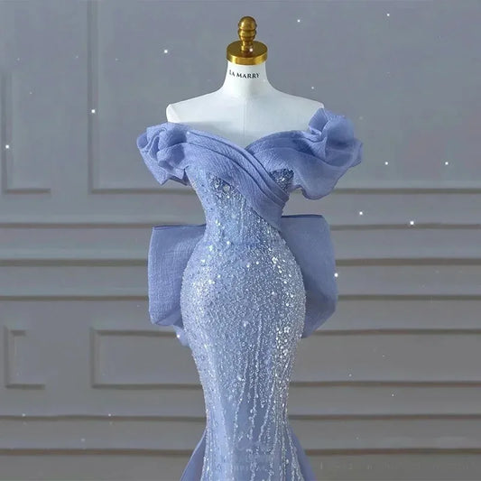Homecoming Dresses: Prom Dresses Off Shoulder Sequins Mermaid Evening Gowns