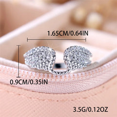 Cute Female White Zircon Stone Ring Trendy Silver Color Engagement Rings For Women
