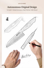 5.5 Inches Japanese AUS10 Damascus Steel Santoku Knife Sharp Blade Meat