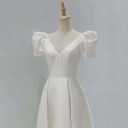 Homecoming Dresses: Wedding Dresses for Bride Elegant V Neck Long Prom Evening