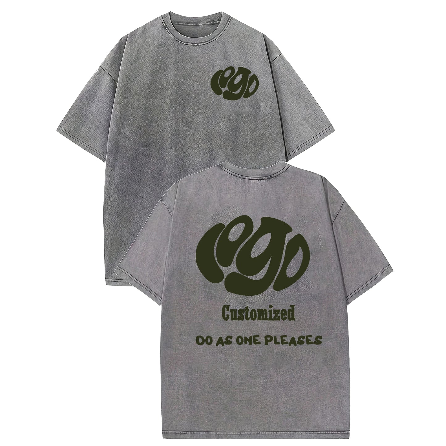 Custom Your LOGO Hip Hop Streetwear Men 100% Cotton T-shirts Oversized Washed Top Tee Unisex Summer Retro Brand Personalized