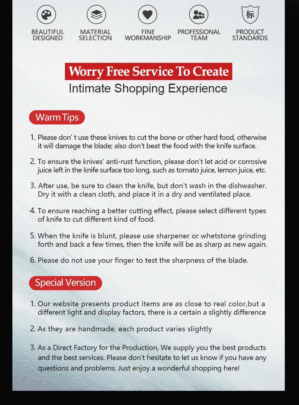 High Carbon Germany 1.4116 Stainless Steel 5PCS Kitchen Knife Set