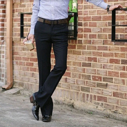 Social Tailoring Tressed Trousers for Men Slim Fit Man Suits Pants Plus Big Size