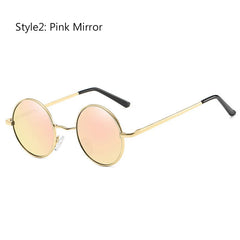 Retro Vintage Round Polarized Sunglasses Men Brand Designer Sun Glasses Women Alloy Metal Frame Black Lens Eyewear Driving UV400